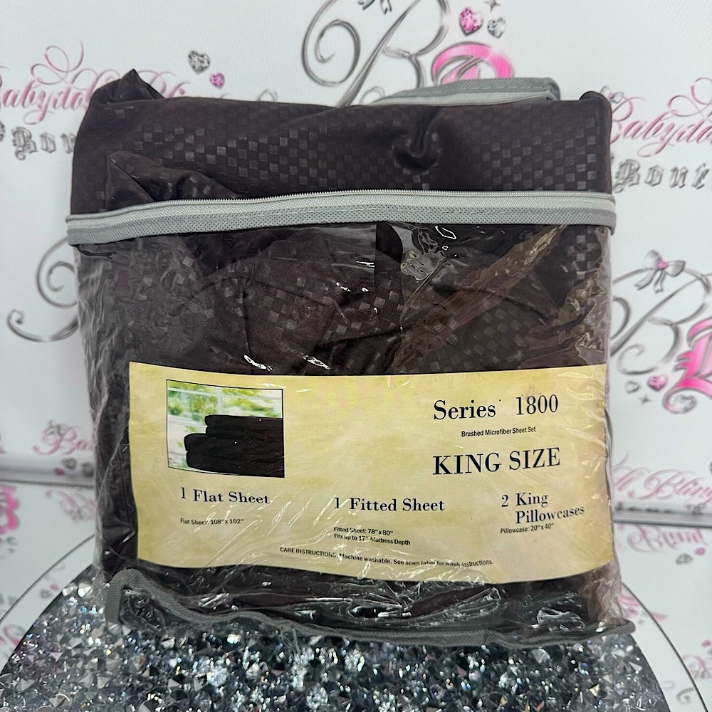 Lavish home king bed sheets set fitted sheet top sheet and 2 king pillowcases